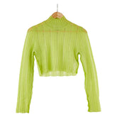 フェンディ ニット セーター サイズ:36 FZX892 ライトグリーン ポリエステル ウール モヘヤ レディース FENDI 【中古】